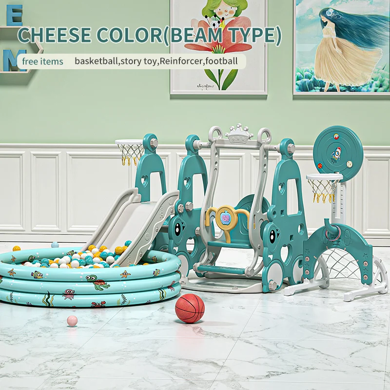 6 in 1 Indoor Room Plastic Swing Slide Toy Set HDPE Material Baby Climbing Equipment with Slide for Park Children's Playground - Image 17