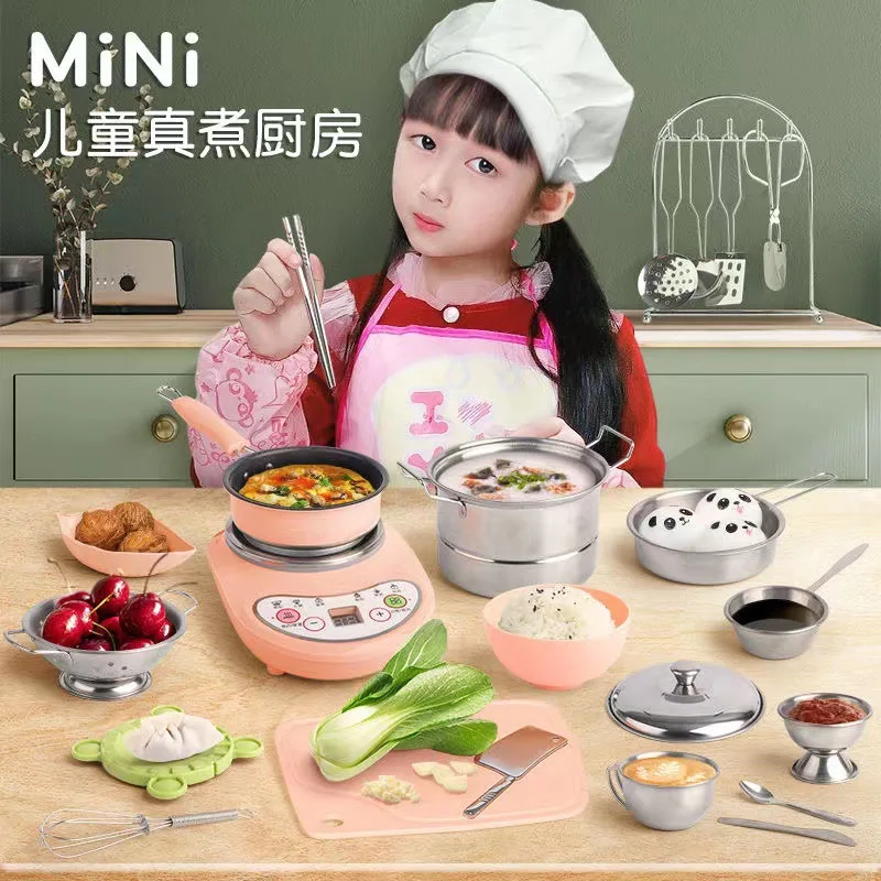 Custom Luxury Children's Play Home Simulation Kitchen Toy Set Girl Cooking Boy Girl Baby Cutting Fruit Cooking Kitchenware - Image 4
