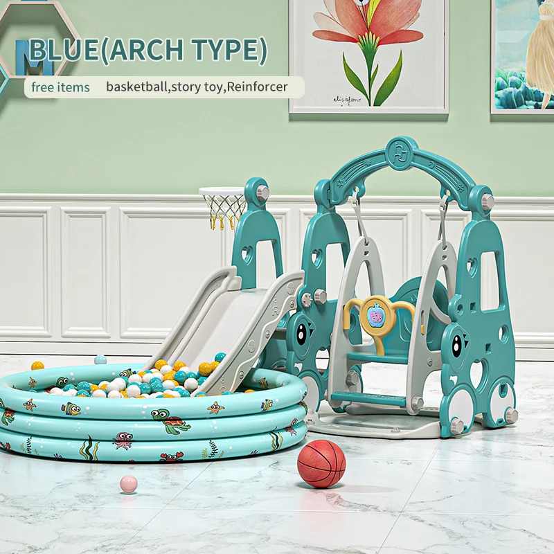 6 in 1 Indoor Room Plastic Swing Slide Toy Set HDPE Material Baby Climbing Equipment with Slide for Park Children's Playground - Image 10