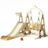 H136147d450f44157b19c0892775e8c8bz.webp Children Plastic Playground Playhouse Swings and Slide Set for Sports Park & Shopping Mall Use