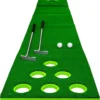 Golf Mat Game Set Short Game Trainer for Office Parties and Backyards with Covers Indoor/outdoor 12 Hole Green Putting Green