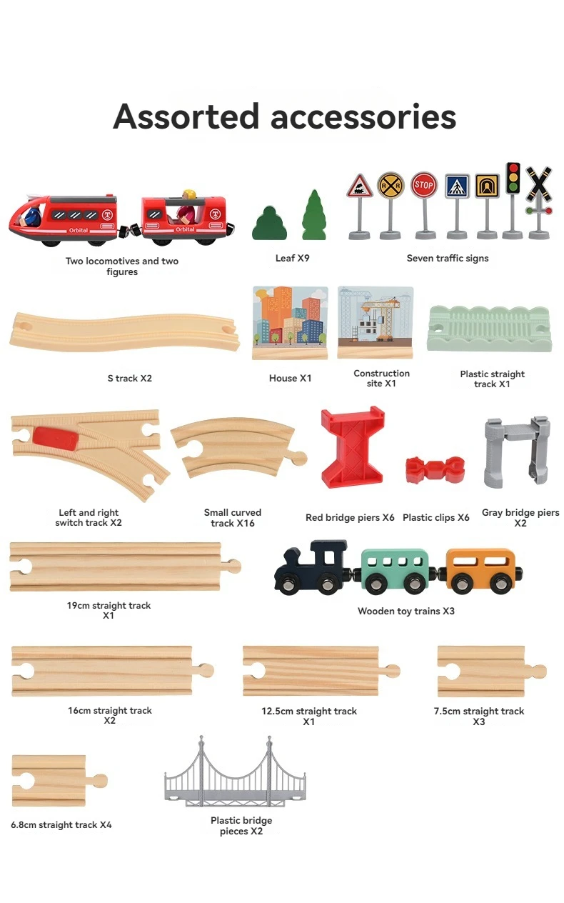 Hot Selling Wooden Railway Construction Wooden Puzzle Toy Montessori Educational Toys Creative Track Train - Image 6
