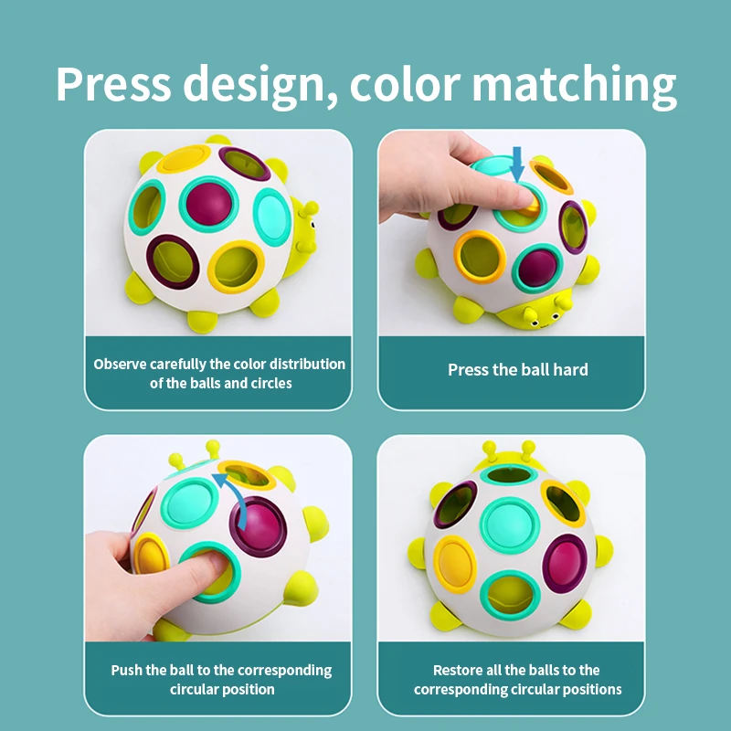 Montessori Baby Toys Educational Press Fingernail Bug Children Games Interactive Early Education Toys for Toddler - Image 5