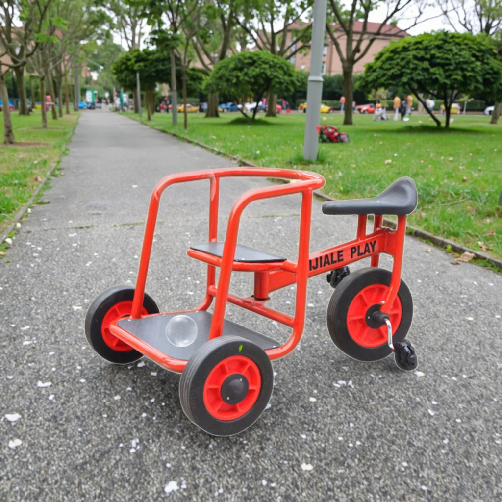 2025 Steel-Fork Single-Speed Double Seat Tricycle Playground Toy Ordinary Pedal Kids' Bike for Children - Image 6