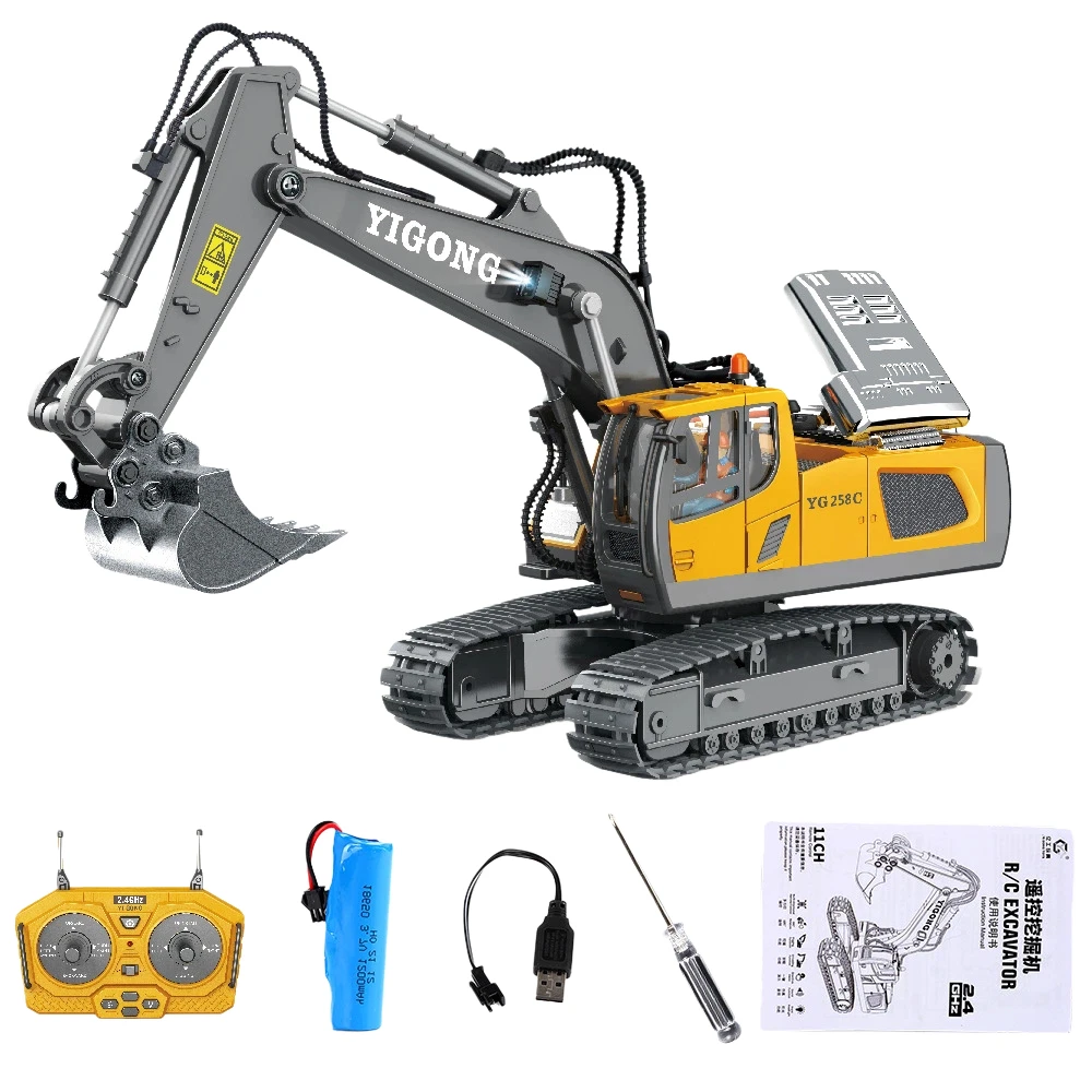 1 20 Kids RC Excavator 2.4GHz 11CH RC Construction Truck Engineering Vehicles Educational Toys with Light Music - Image 8