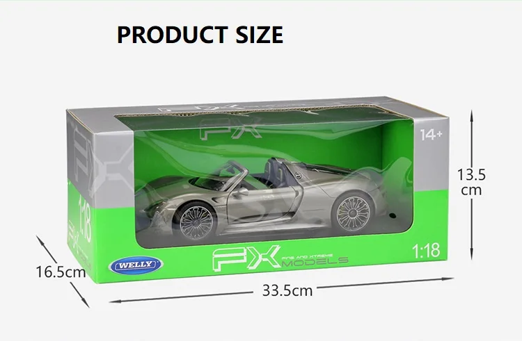 WELLY1: 18 Diecast Model 918 Spyder Roadster Vehicle Simulation Alloy Car Model Collection Decoration - Image 6