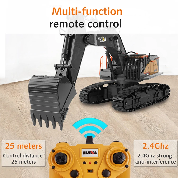 Kouyikou 1/14 Radio Control Excavator Remote Control Hydraulic Electric Metal Excavator Toy - Image 4