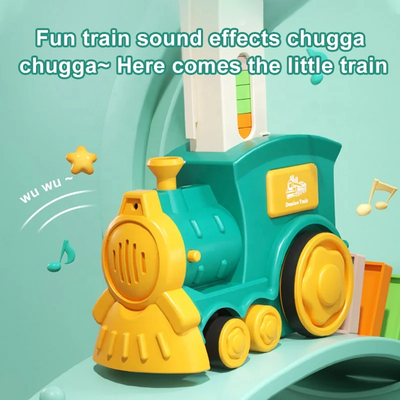 Domino Tokens Mexicain Kids Toys Electric Little Train Domino Building Block Toy Kids STEM Building Montessori Toys - Image 4