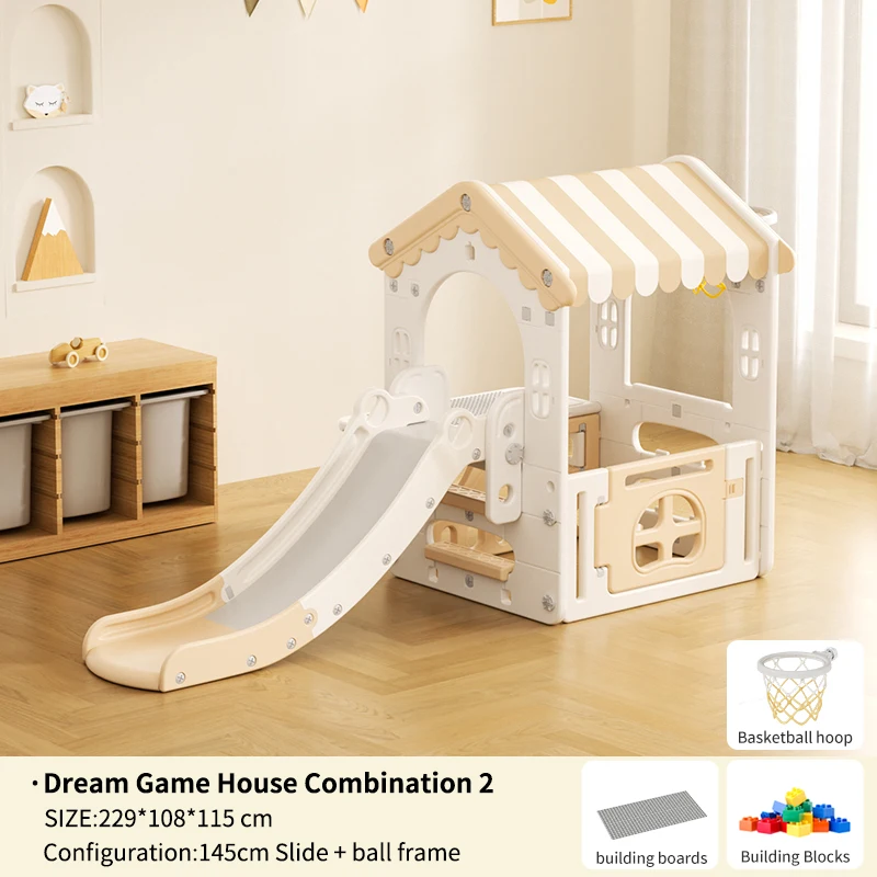 Feelkids Dream Tent Playhouse Children's Playground Plastic Toy Baby White Swing and Slide for Kids Indoor - Image 11