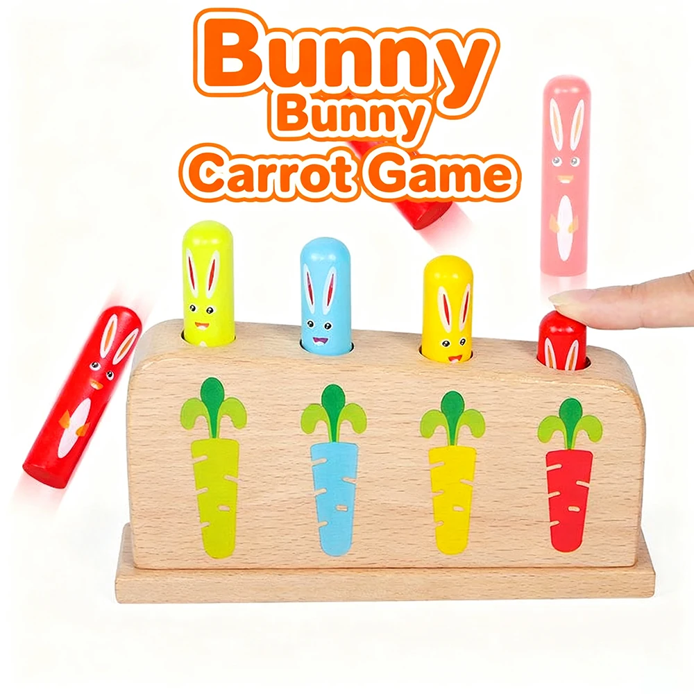 Pop up Toy Montessori Jumping Rabbit Toy Tumbling Toy for Hand-Eye Coordination & Fine Motor Skills Preschool Learning Game - Image 2