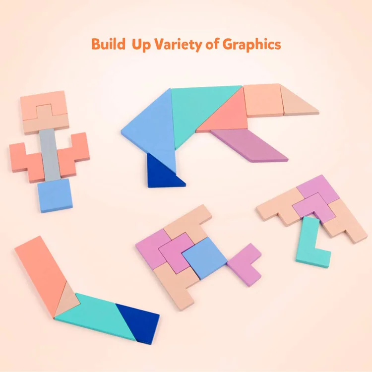 Wooden 3 in 1 Educational Puzzle Blocks DIY Montessori Wooden Brain IQ Training Paper Cutting Puzzle for Children 3 -6 Years Old - Image 4