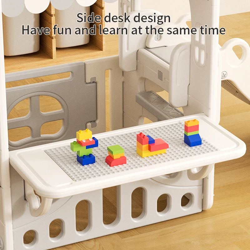 Feelbaby Indoor Playground Equipment White Plastic Toy Set Swings Slide for Kids for Home Garden Shopping Malls Playhouse - Image 5