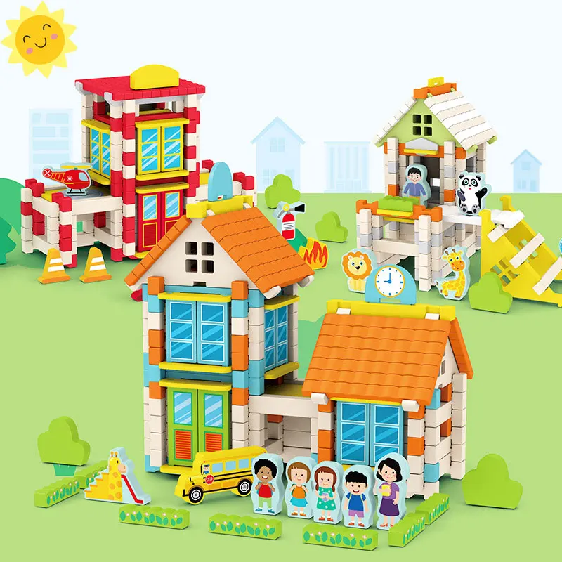 Montessori Creative Building Blocks Wooden Toys for Kids Educational Little Architect Children Stacking Assembling LearningToy - Image 2