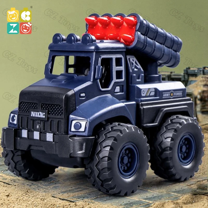 CZ Factory Pull Back Military Truck Friction Vehicles Car ModelsToy Inertia 4WD off Road Friction Toy Vehicle for Kids - Image 4