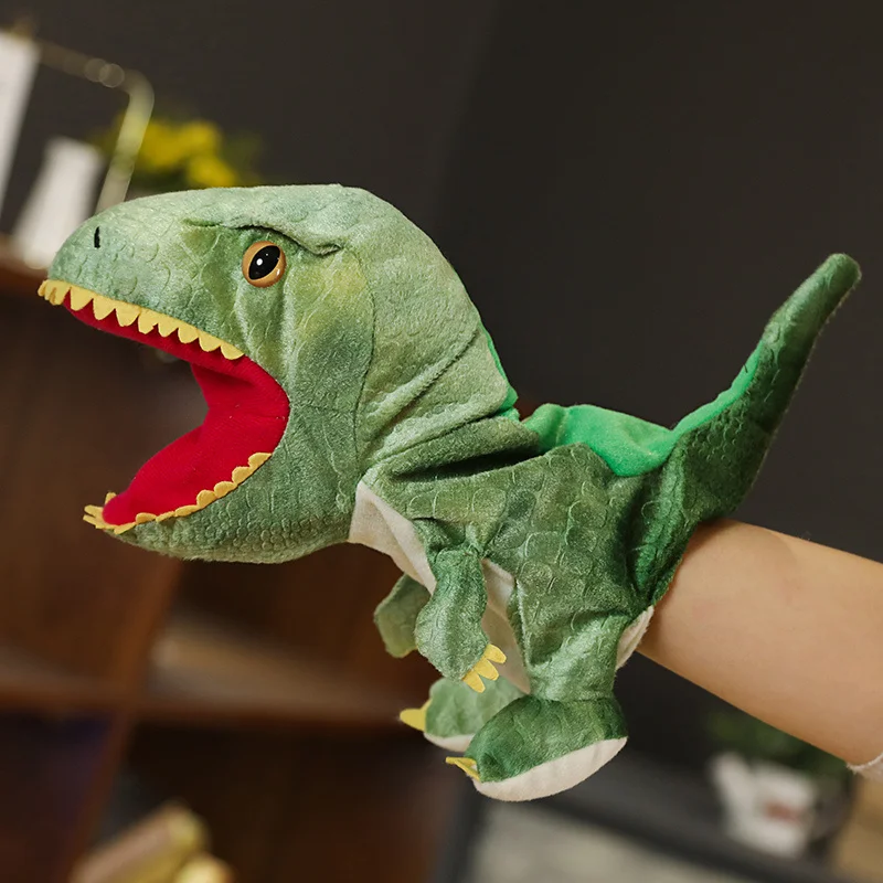 Dinosaur Animal Hand Puppets Tyrannosaurus Rex Plush Gloves Show Props Tiger Animal Mouths Move Rabbit Plush Toys - Image 11