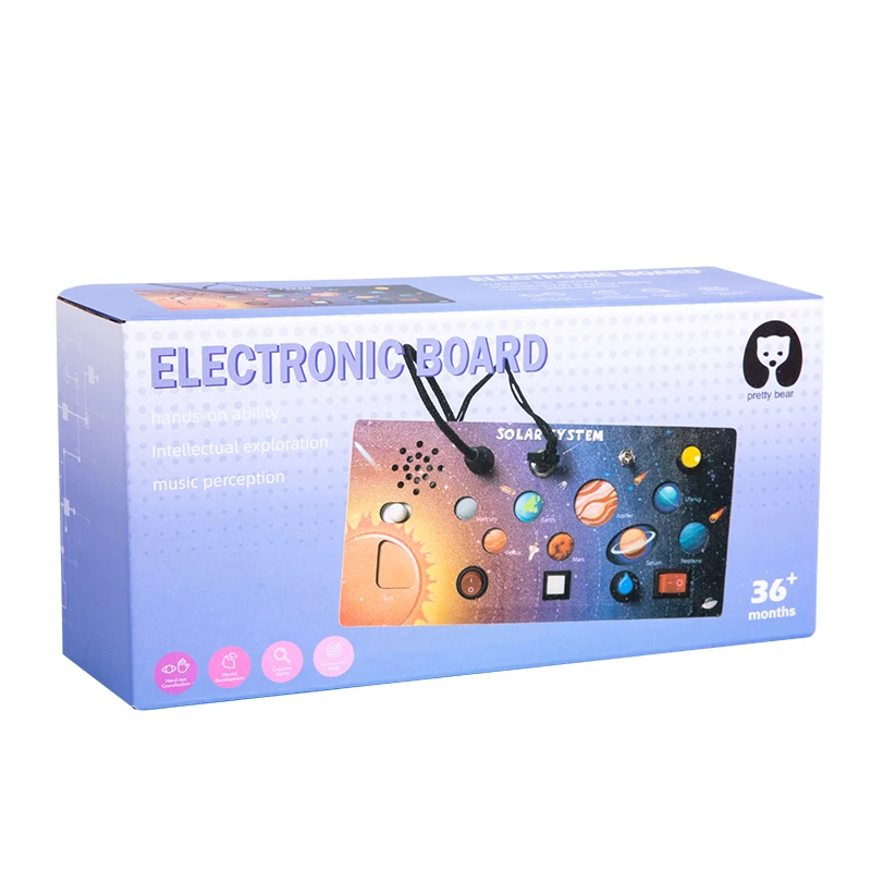 Wooden Space Planet Switch Simulation Busy Board Children's Early Education Educational Toy Montessori - Image 6