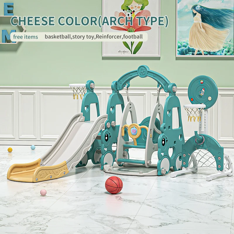 6 in 1 Indoor Room Plastic Swing Slide Toy Set HDPE Material Baby Climbing Equipment with Slide for Park Children's Playground - Image 16