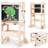 H38b7e0232e6540789a042584e11a9107x.webp Customise Wooden Montessori Educational Learning Tower Kids Wooden Standing Tower