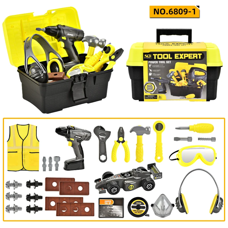 KYK Hot Sale Plastic Pretend Play Set Toy for Kids Electric Toy Tool Set Engineer Tool Play Set Toy for Boy - Image 7