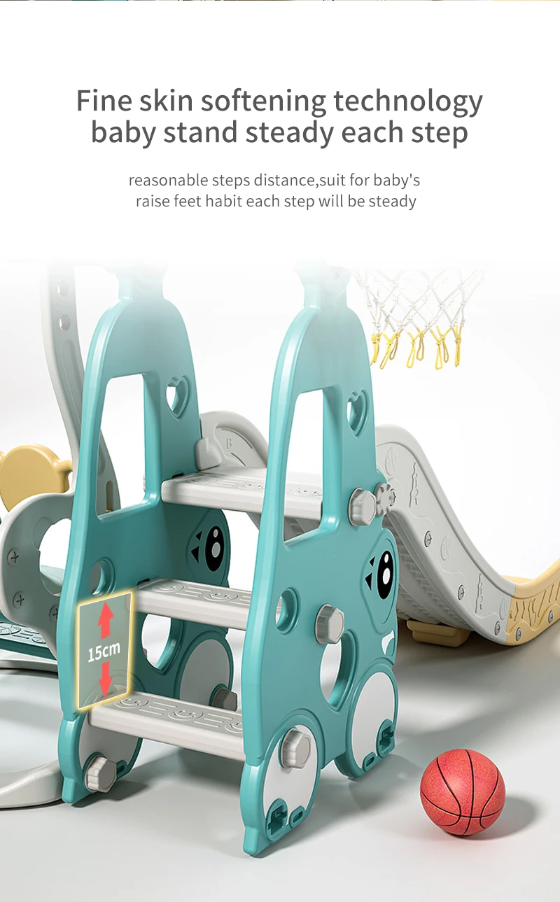6 in 1 Indoor Room Plastic Swing Slide Toy Set HDPE Material Baby Climbing Equipment with Slide for Park Children's Playground - Image 4