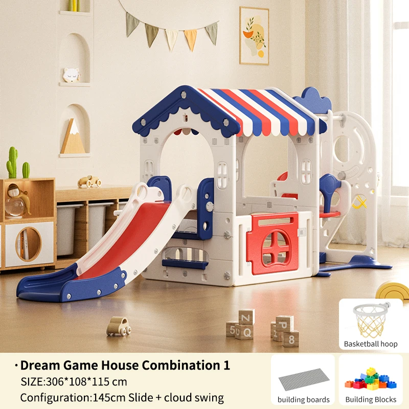 Feelkids Dream Tent Playhouse Children's Playground Plastic Toy Baby White Swing and Slide for Kids Indoor - Image 9