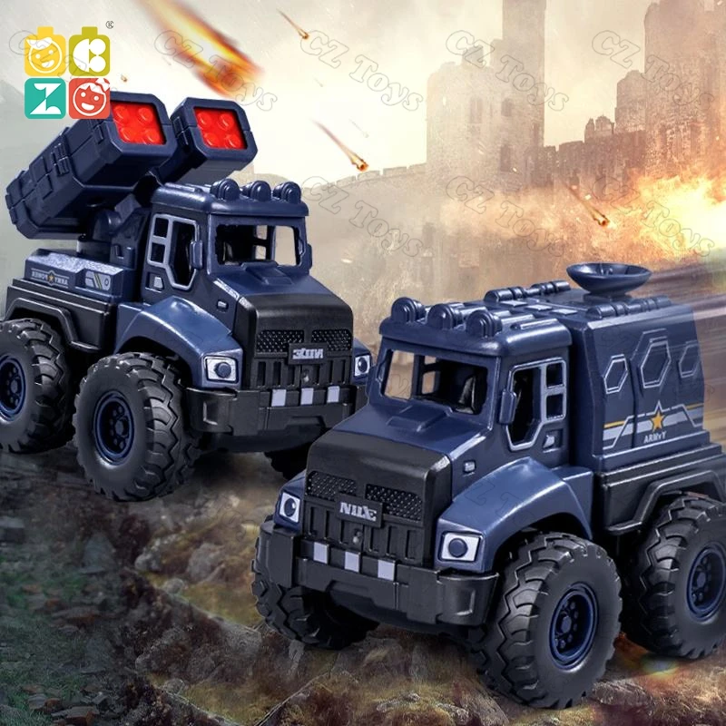CZ Factory Pull Back Military Truck Friction Vehicles Car ModelsToy Inertia 4WD off Road Friction Toy Vehicle for Kids - Image 3