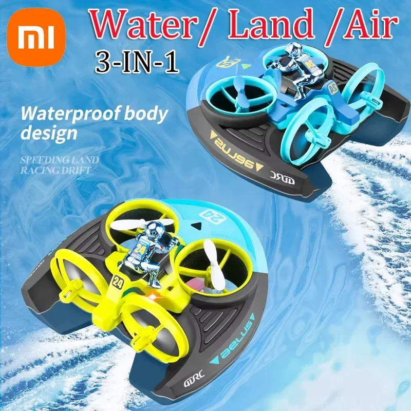 JHD 4DRC V24 Mini Drone 3 in 1 Sea Land Air Flight Quadcopter Altitude Hold Headless Mode 2.4G Boat RC Helicopter for Kid Toys - Image 2