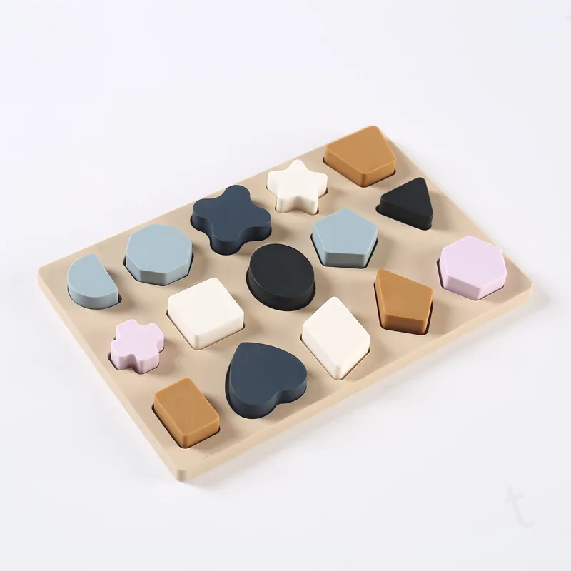 Early Learning Silicone Geometric Puzzle Board Set Montessori Idea Children Brain Development Toys Game Function Toys - Image 5