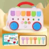 H5535692ecbc94c52b4d33b07dfe32540d.webp Pop-Up Toy Music Montessori Fine Motor Skill Training Press Pull Click Animal Car Button Plastic Baby Brain Development Toys