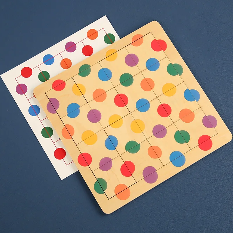 High Quality Pattern Creative Shape Color Cognitive Board Games Building Blocks Children Educational Wooden Puzzle Toys Kids - Image 3