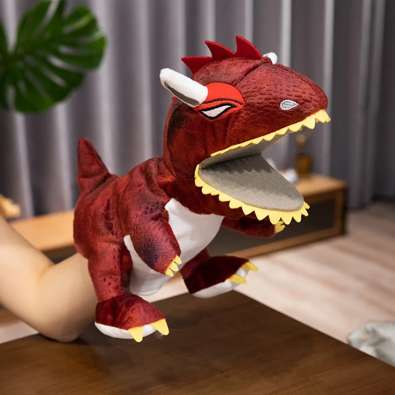 Dinosaur Animal Hand Puppets Tyrannosaurus Rex Plush Gloves Show Props Tiger Animal Mouths Move Rabbit Plush Toys - Image 8
