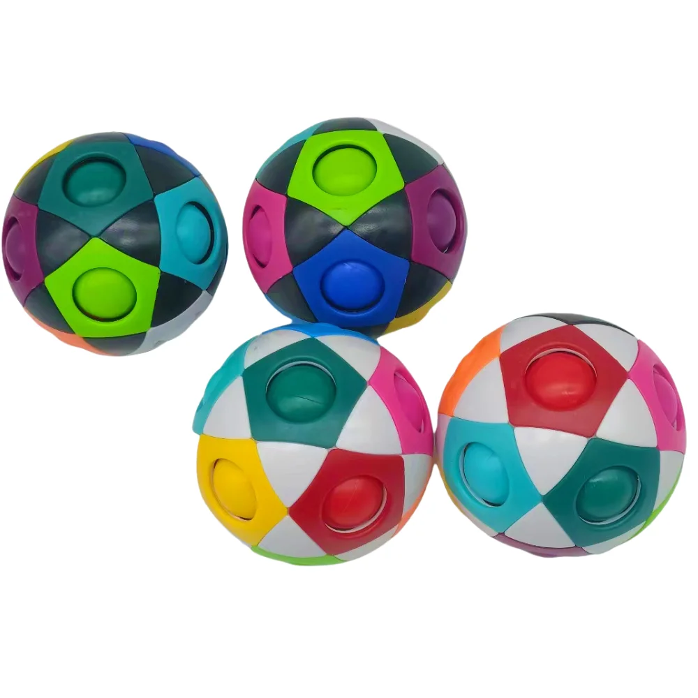 2.76 Inch 12 Holes Magic Rainbow Puzzle Cube Ball Unisex Anti-Stress Fidget Toy for Kids - Image 5