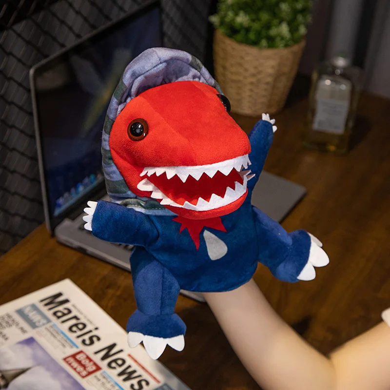 Dinosaur Animal Hand Puppets Tyrannosaurus Rex Plush Gloves Show Props Tiger Animal Mouths Move Rabbit Plush Toys - Image 16