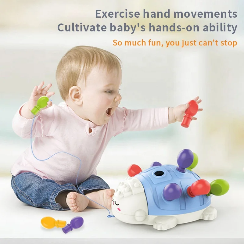 Kids Montessori Toys Puzzle Hedgehog Insert Game Learning Color Number Fine Motor Skill Sensory Toys Early Education Toys - Image 5