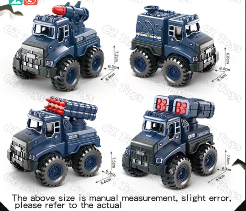 CZ Factory Pull Back Military Truck Friction Vehicles Car ModelsToy Inertia 4WD off Road Friction Toy Vehicle for Kids - Image 6