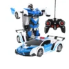 Wholesale 2 in 1 Transformation Robots Sports Vehicle Model Rc Car Deformation Robot Car Remote Control Car Toy for Kids Gift