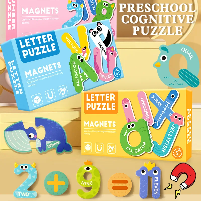 Magnetic Fridge Magnets Jigsaw Puzzles Brain-teasing Toys Montessori Educational Toy - Image 3
