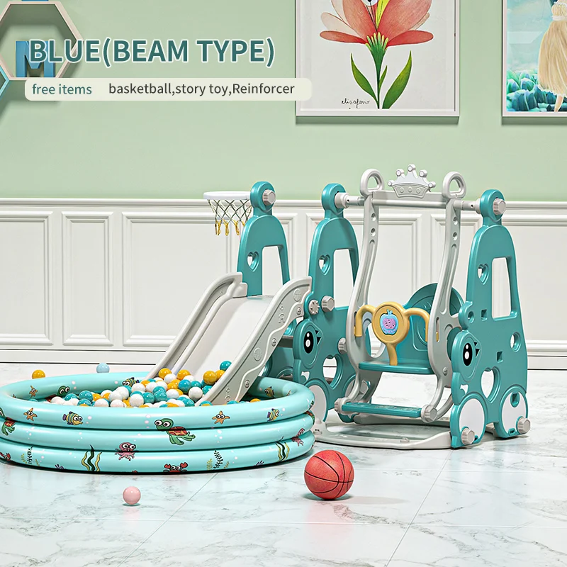 6 in 1 Indoor Room Plastic Swing Slide Toy Set HDPE Material Baby Climbing Equipment with Slide for Park Children's Playground - Image 9