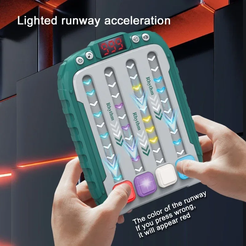 Puzzle Game Machine Electronic Music Rhythm Montessori Pockets Travel Toy Light Up Educationa Sensory Fast Push Table Game - Image 3