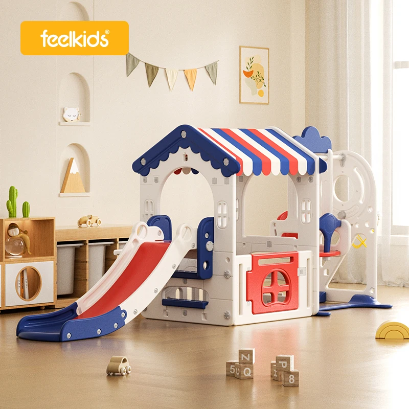 Feelkids Dream Tent Playhouse Children's Playground Plastic Toy Baby White Swing and Slide for Kids Indoor - Image 2