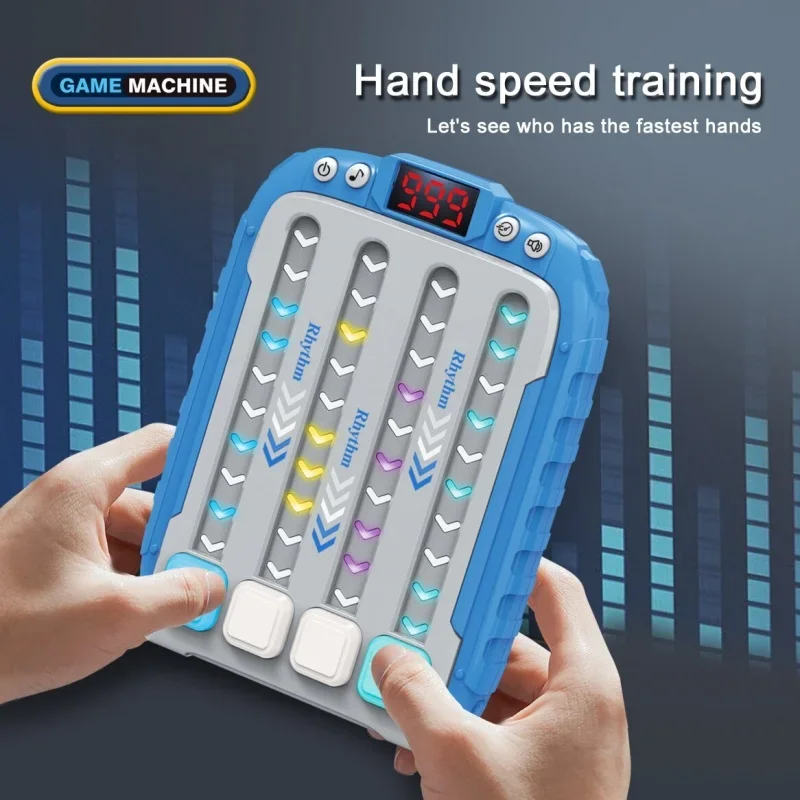 Puzzle Game Machine Electronic Music Rhythm Montessori Pockets Travel Toy Light Up Educationa Sensory Fast Push Table Game - Image 4