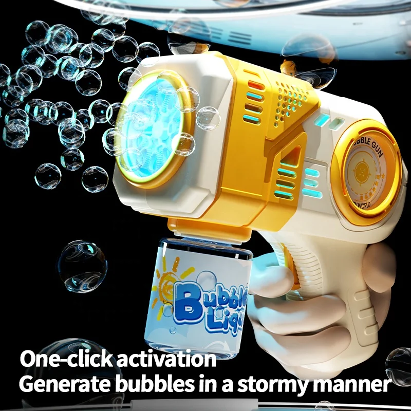 Hot Selling Bubble Guns Soap Toy for Kids Electric Bubble Gun With Light Automatic Bubble Gun for Wedding Toys - Image 3