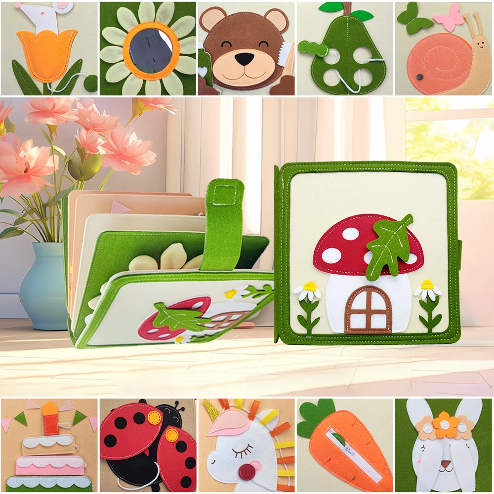 Preschool Montessori Educational Learning Toys Soft Activity Books for Babies Felt Activity Busy Book Quiet Book for Toddlers - Image 9