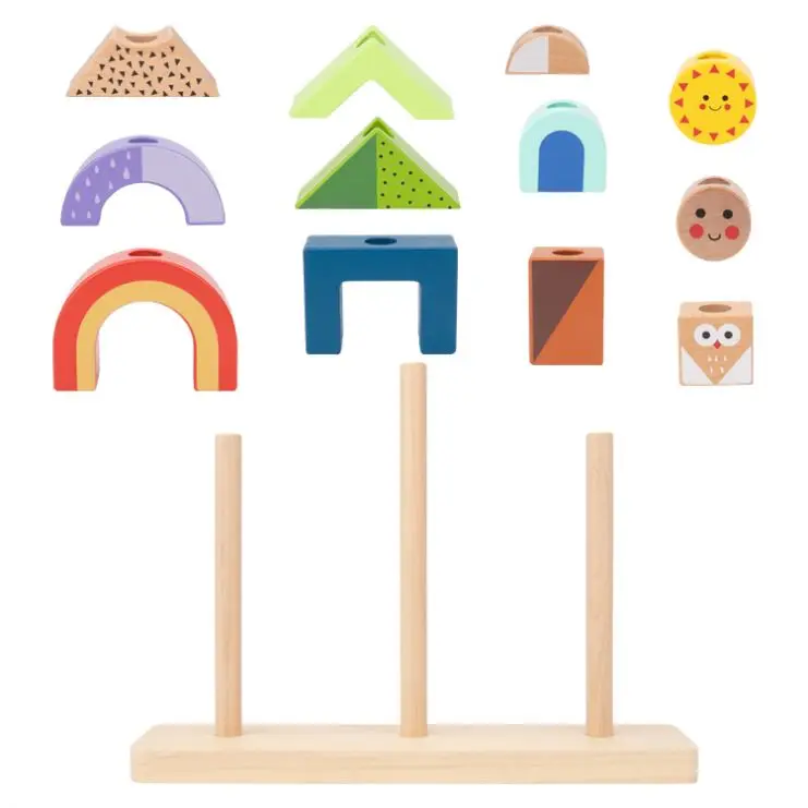 2024 New Wooden Montessori Toys Shadow Stacking Game Kids Educational Toy - Image 4