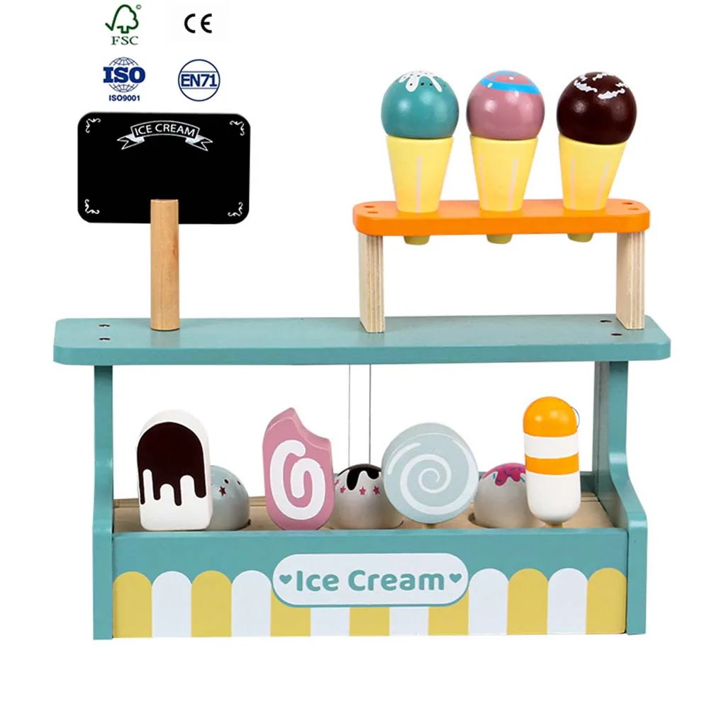 Children's Simulation Dessert Shop Ice Cream Ice Cream Tea Set Sales Shop Boys and Girls Play Home Wooden Toys - Image 9