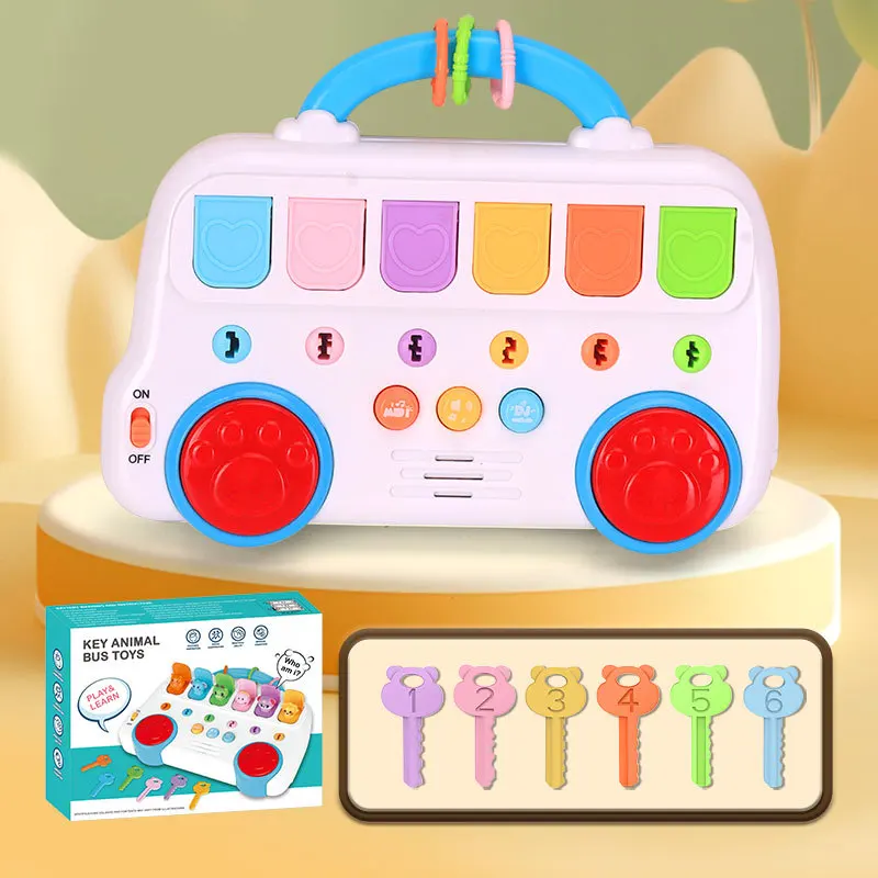 Pop-Up Toy Music Montessori Fine Motor Skill Training Press Pull Click Animal Car Button Plastic Baby Brain Development Toys - Image 2