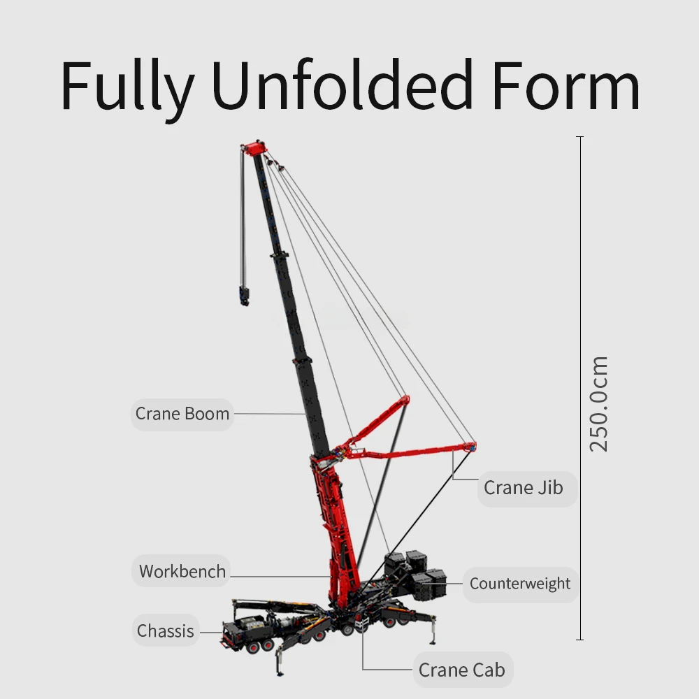 42146 Fit MOC-20920 LTM11200 Mobile Crane Engineering Model RC Car MOC DIY Assembly Brick Toys Adult Building Blocks Set E1001 - Image 5