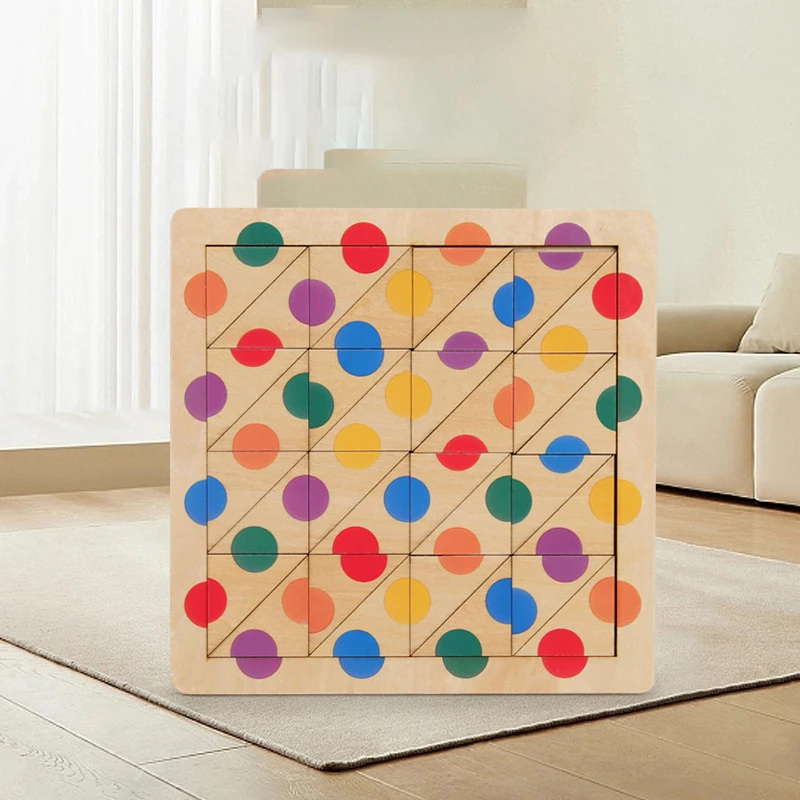 High Quality Pattern Creative Shape Color Cognitive Board Games Building Blocks Children Educational Wooden Puzzle Toys Kids - Image 8