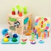 Children's Wooden Shape Group Puzzle Matching Blocks 8-in-1 Multi-functional Intelligence Box Assembly Toy