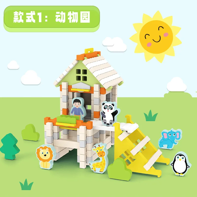 Montessori Creative Building Blocks Wooden Toys for Kids Educational Little Architect Children Stacking Assembling LearningToy - Image 5